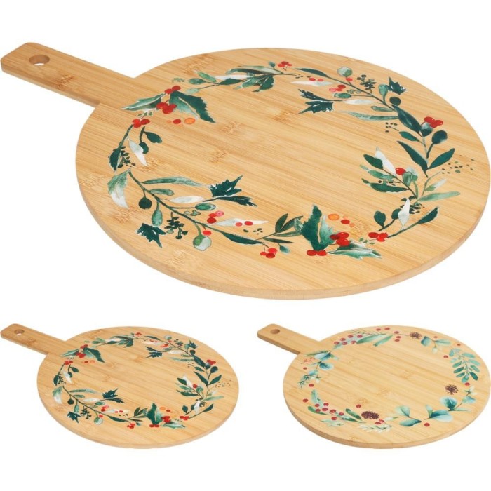 TAGLIERE BAMBU NATALE 35CM 2AS